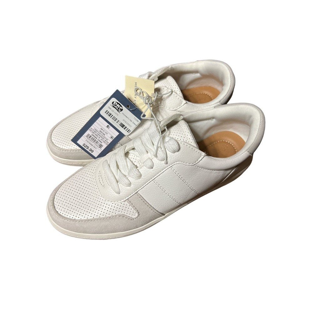 Universal Thread Tennis Shoes Memory Foam Insole Unisex White & Grey Sz 6.5 New